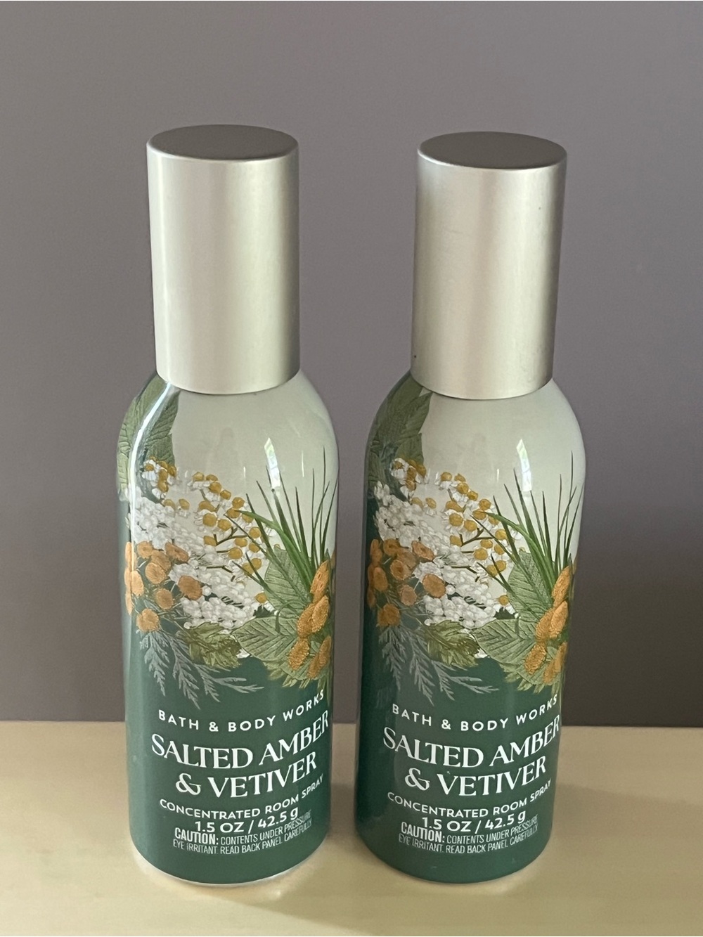 Two White Barn Bath & Body Works Salted Amber & Vetiver Concentrated Room Sprays